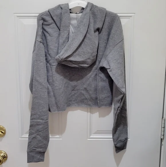 Wild Fable Women's Cropped Hoodie - Heather Grey - Picture 2 of 5